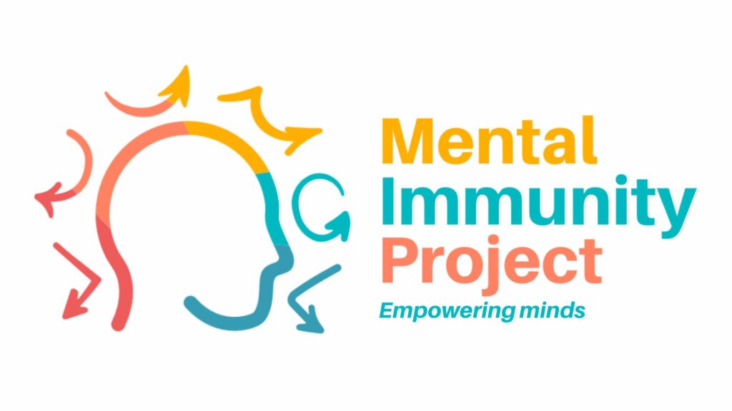 Mental Immunity Project Head logo with left-justified test logo with tagline "Em