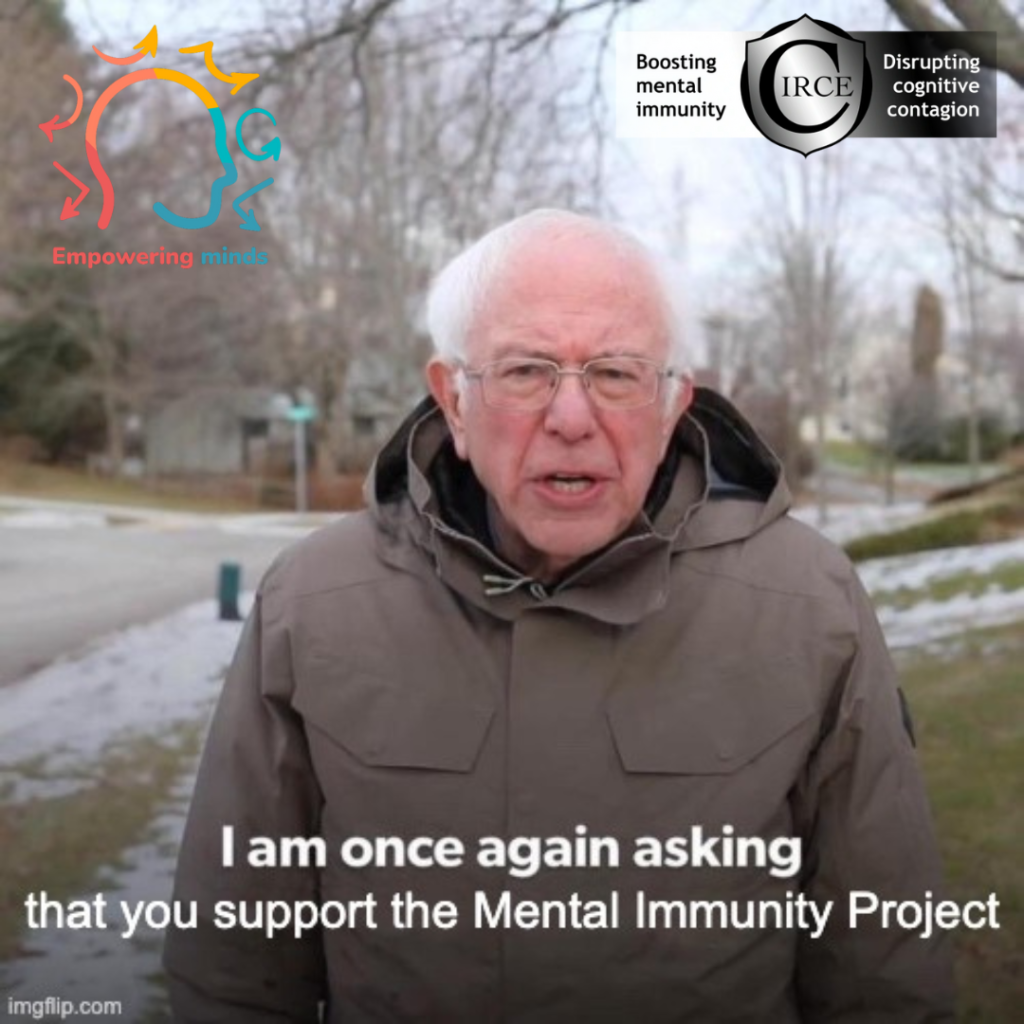 [Bernie Sanders fundraising meme]
I am once again asking that you support the Mental Immunity Project